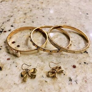 Beautiful Kate Spade bracelet stack and coordinating bow earrings!